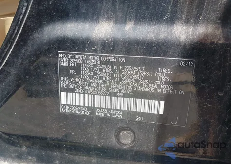 2012 Toyota Rav4 from USA, damaged, VIN JTMBF4DV5C5053272